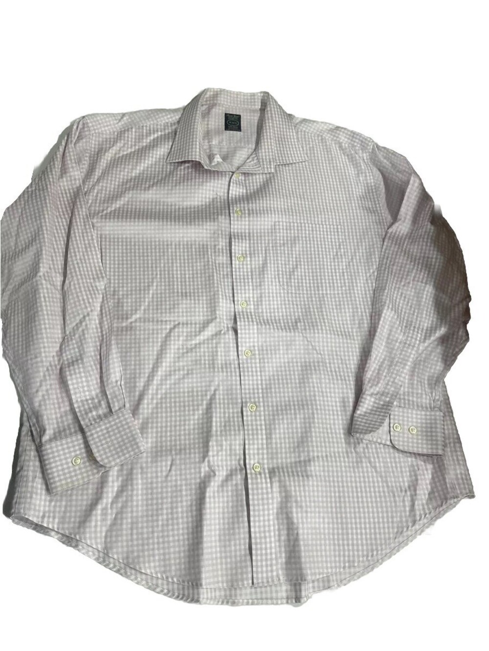 Pronto Uomo Dress Shirt Mens 18 34/35 Purple White Long Sleeves Button Platinum